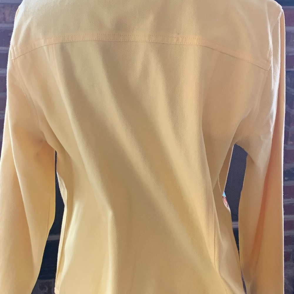 BFA CLASSIC Vintage Bright Yellow Embroidery Jacket Floral Design Size L Petite - Picture 4 of 16